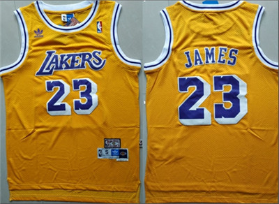 Lakers #23 LeBron James Gold Throwback Stitched NBA Jersey Lakers #23 LeBron James Gold Throwback Stitched NBA Jersey