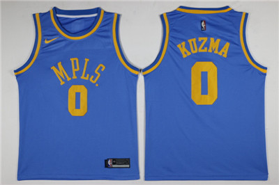 Nike Lakers #0 Kyle Kuzma Light Blue Throwback Swingman Jersey Nike Lakers #0 Kyle Kuzma Light Blue Throwback Swingman Jersey