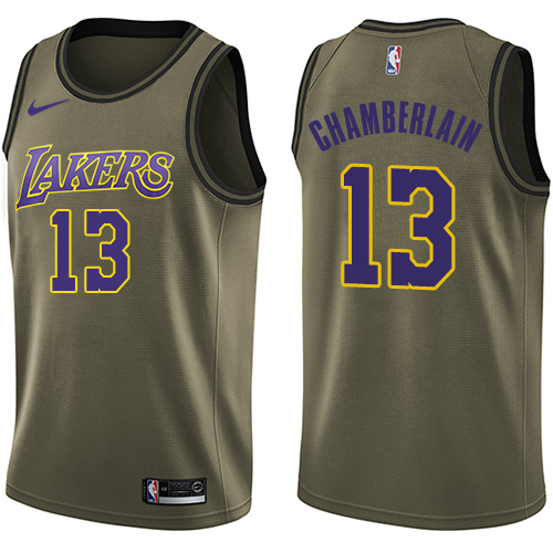 Nike Lakers #13 Wilt Chamberlain Green Salute to Service NBA Swingman Jersey Nike Lakers #13 Wilt Chamberlain Green Salute to Service NBA Swingman Jersey
