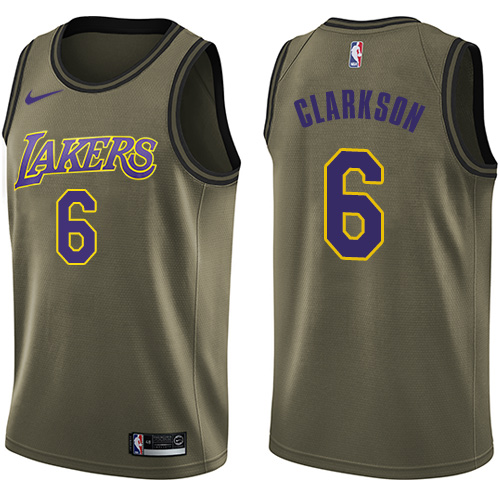 Nike Lakers #6 Jordan Clarkson Green Salute to Service NBA Swingman Jersey Nike Lakers #6 Jordan Clarkson Green Salute to Service NBA Swingman Jersey