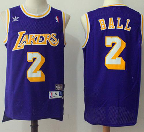 Lakers #2 Lonzo Ball Purple Throwback Stitched NBA Jersey Lakers #2 Lonzo Ball Purple Throwback Stitched NBA Jersey