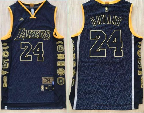 Lakers #24 Kobe Bryant Black Serpentine Retirement Memorial Stitched NBA Jersey Lakers #24 Kobe Bryant Black Serpentine Retirement Memorial Stitched NBA Jersey