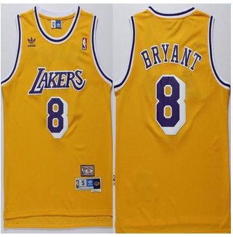 Los Angeles Lakers #8 Kobe Bryant Gold Throwback Stitched NBA Jersey Los Angeles Lakers #8 Kobe Bryant Gold Throwback Stitched NBA Jersey