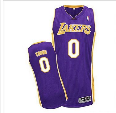 Revolution 30 Los Angeles Lakers #0 Nick Young Purple Stitched NBA Jersey