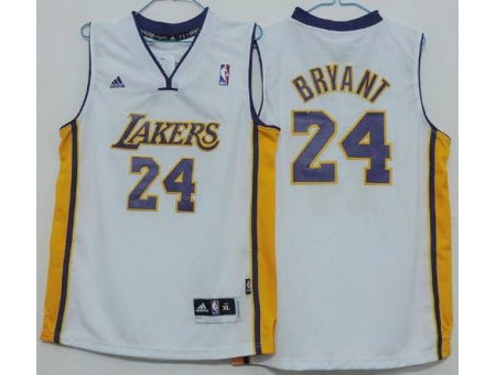 Kids Los Angeles Lakers 24 Kobe Bryant White Revolution 30 Swingman NBA Jerseys Kids Los Angeles Lakers 24 Kobe Bryant White Revolution 30 Swingman NBA Jerseys