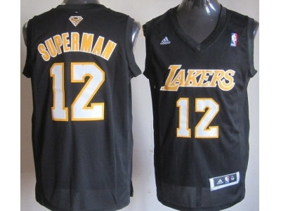 nba los angeles lakers #12 superman black(revolution 30 swingman)(superman) nba los angeles lakers #12 superman black(revolution 30 swingman)(superman)