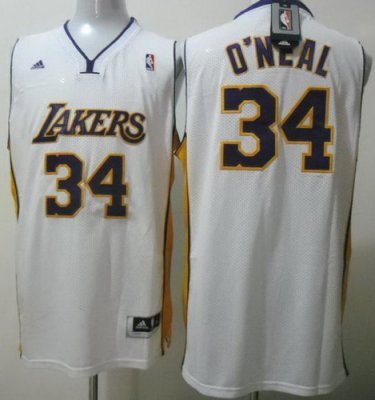 Los Angeles Lakers 34 Shaquille O'Neal White Swingman NBA Jerseys Los Angeles Lakers 34 Shaquille O'Neal White Swingman NBA Jerseys