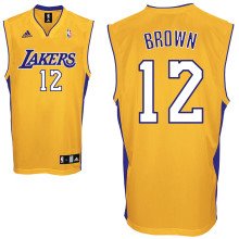 Los Angeles Lakers Brown Shannon #12 yellow Los Angeles Lakers Brown Shannon #12 yellow