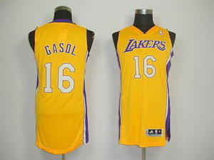 Los Angeles Lakers 16 Pau Gasol yellow Revolution 30 Jersey Los Angeles Lakers 16 Pau Gasol yellow Revolution 30 Jersey