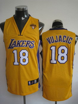 Los Angeles Lakers 18 Vujacic Yellow Jerseys Los Angeles Lakers 18 Vujacic Yellow Jerseys
