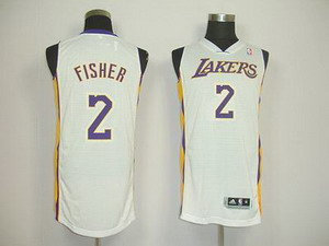Los Angeles Lakers 2 Derek Fisher white Revolution 30 Jersey Los Angeles Lakers 2 Derek Fisher white Revolution 30 Jersey