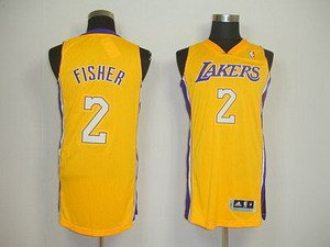 Los Angeles Lakers 2 Derek Fisher yellow Revolution 30 Jersey Los Angeles Lakers 2 Derek Fisher yellow Revolution 30 Jersey