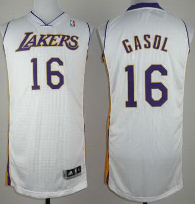Los Angeles Lakers Revolution 30 16 Pau Gasol White NBA Jerseys Los Angeles Lakers Revolution 30 16 Pau Gasol White NBA Jerseys