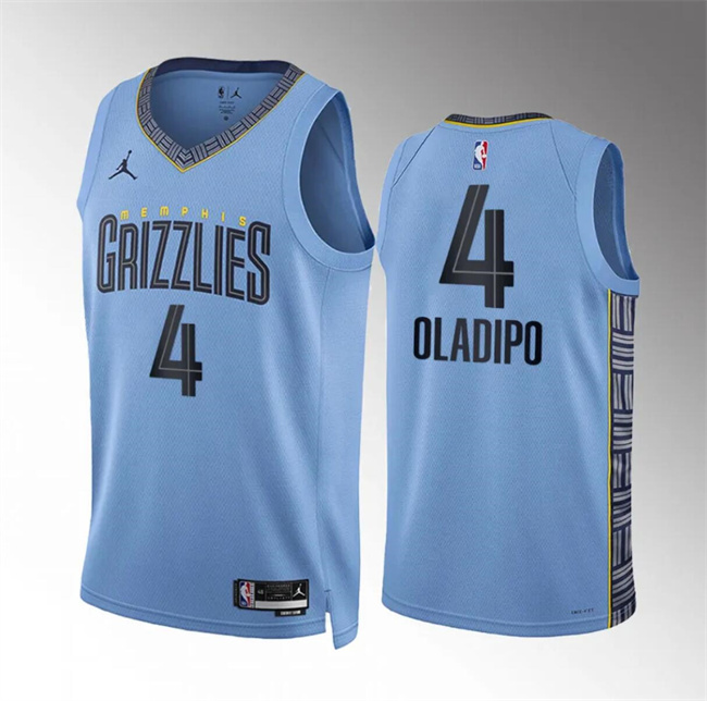 Men's Memphis Grizzlies #4 Victor Oladipo Blue Statement Edition Stitched Jersey Men's Memphis Grizzlies #4 Victor Oladipo Blue Statement Edition Stitched Jersey