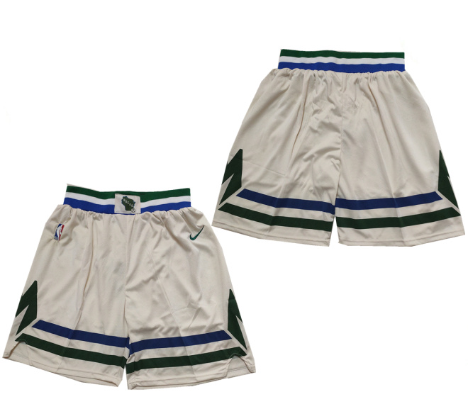 Men's Milwaukee Bucks Cream Shorts (Run Small) Men's Milwaukee Bucks Cream Shorts (Run Small)