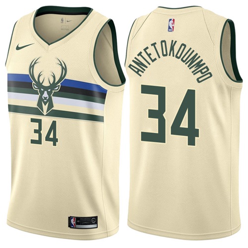 Nike Bucks #34 Giannis Antetokounmpo Cream NBA Swingman City Edition Jersey Nike Bucks #34 Giannis Antetokounmpo Cream NBA Swingman City Edition Jersey