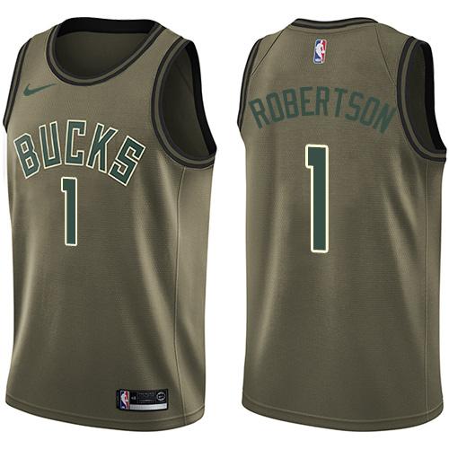Nike Bucks #1 Oscar Robertson Green Salute to Service NBA Swingman Jersey Nike Bucks #1 Oscar Robertson Green Salute to Service NBA Swingman Jersey