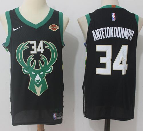 Nike Bucks #34 Giannis Antetokounmpo Black Stitched NBA Swingman Jersey Nike Bucks #34 Giannis Antetokounmpo Black Stitched NBA Swingman Jersey