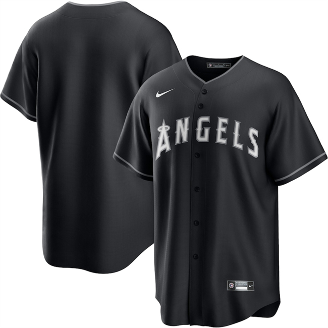 Men's Los Angeles Angels Blank Black Lights Out Limited Stitched Baseball Jersey Men's Los Angeles Angels Blank Black Lights Out Limited Stitched Baseball Jersey