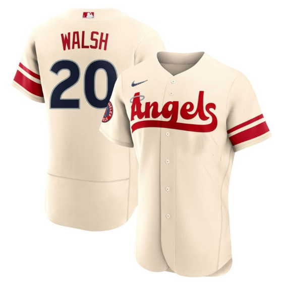 Men's Los Angeles Angels #20 Jared Walsh 2022 Cream City Connect Flex Base Stitched Jerseys Men's Los Angeles Angels #20 Jared Walsh 2022 Cream City Connect Flex Base Stitched Jerseys