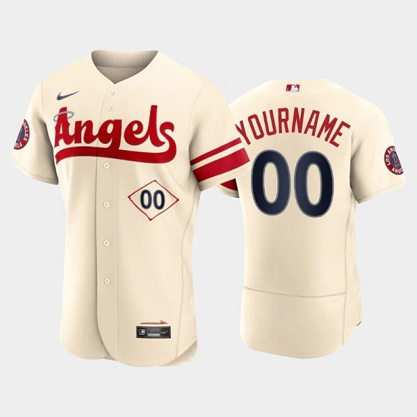 Men's Los Angeles Angels Active Player Custom 2022 Cream City Connect Flex Base Stitched Jersey Men's Los Angeles Angels Active Player Custom 2022 Cream City Connect Flex Base Stitched Jersey