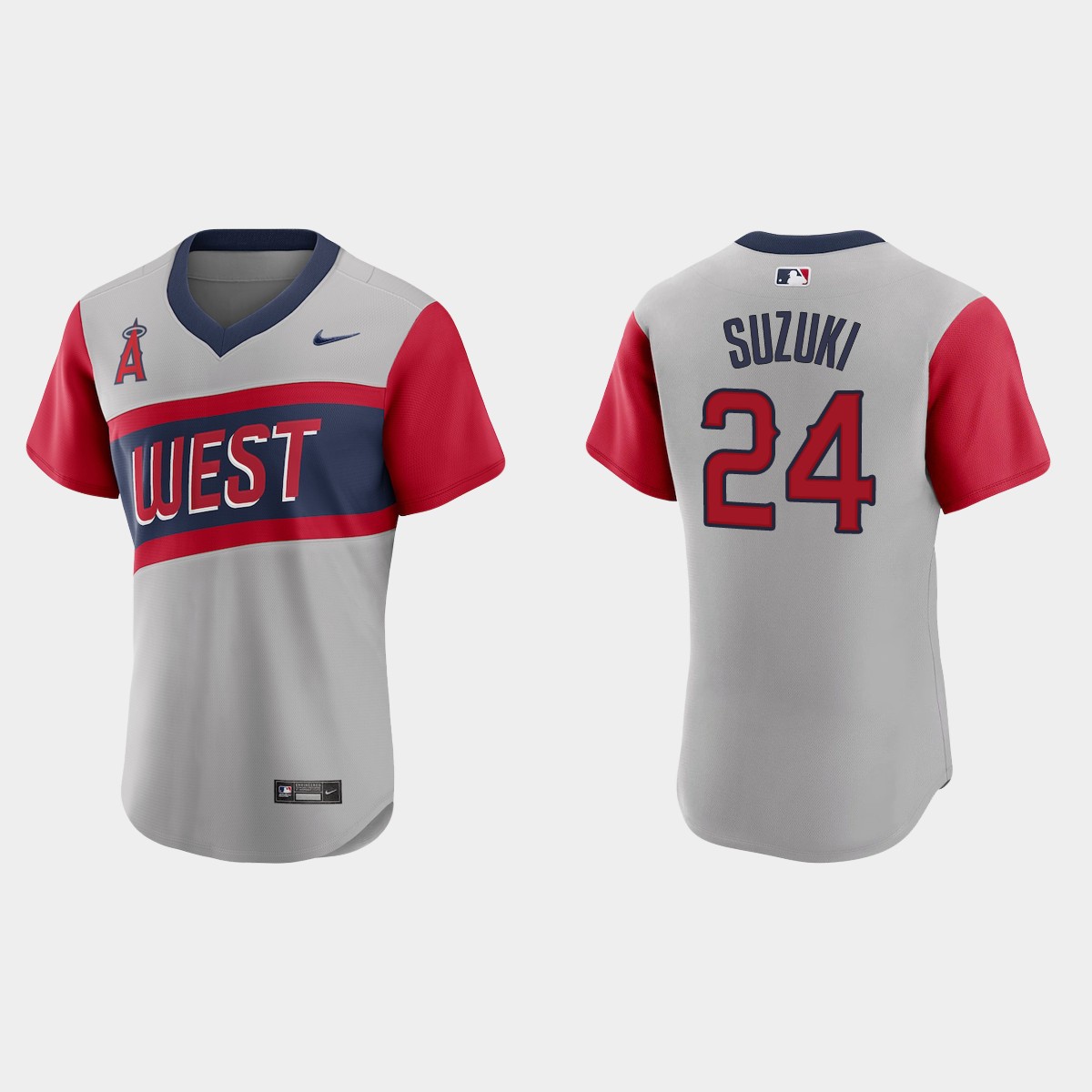 Los Angeles Angels #24 Kurt Suzuki Men's Nike Gray 2021 Little League Classic Authentic MLB Jersey Los Angeles Angels #24 Kurt Suzuki Men's Nike Gray 2021 Little League Classic Authentic MLB Jersey