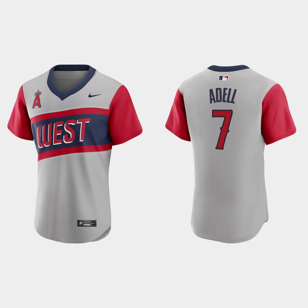 Los Angeles Angels #7 Jo Adell Men's Nike Gray 2021 Little League Classic Authentic MLB Jersey Los Angeles Angels #7 Jo Adell Men's Nike Gray 2021 Little League Classic Authentic MLB Jersey