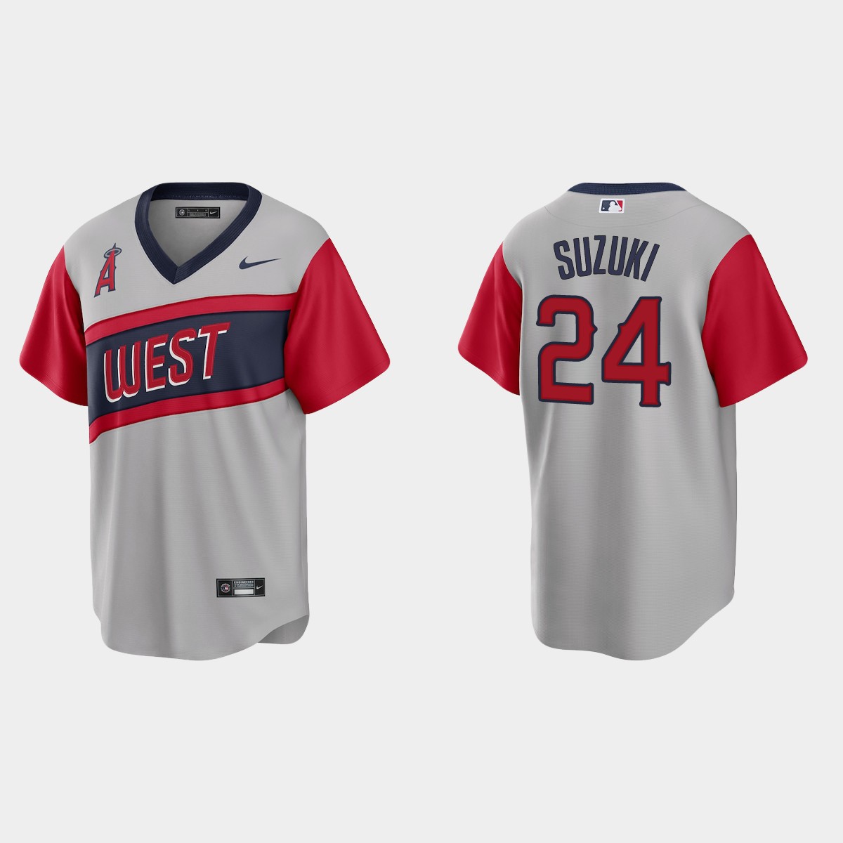 Los Angeles Angels #24 Kurt Suzuki Men's Nike Gray 2021 Little League Classic Game MLB Jersey Los Angeles Angels #24 Kurt Suzuki Men's Nike Gray 2021 Little League Classic Game MLB Jersey