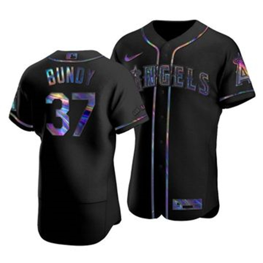 Los Angeles Angels #37 Dylan Bundy Men's Nike Iridescent Holographic Collection MLB Jersey - Black Los Angeles Angels #37 Dylan Bundy Men's Nike Iridescent Holographic Collection MLB Jersey - Black