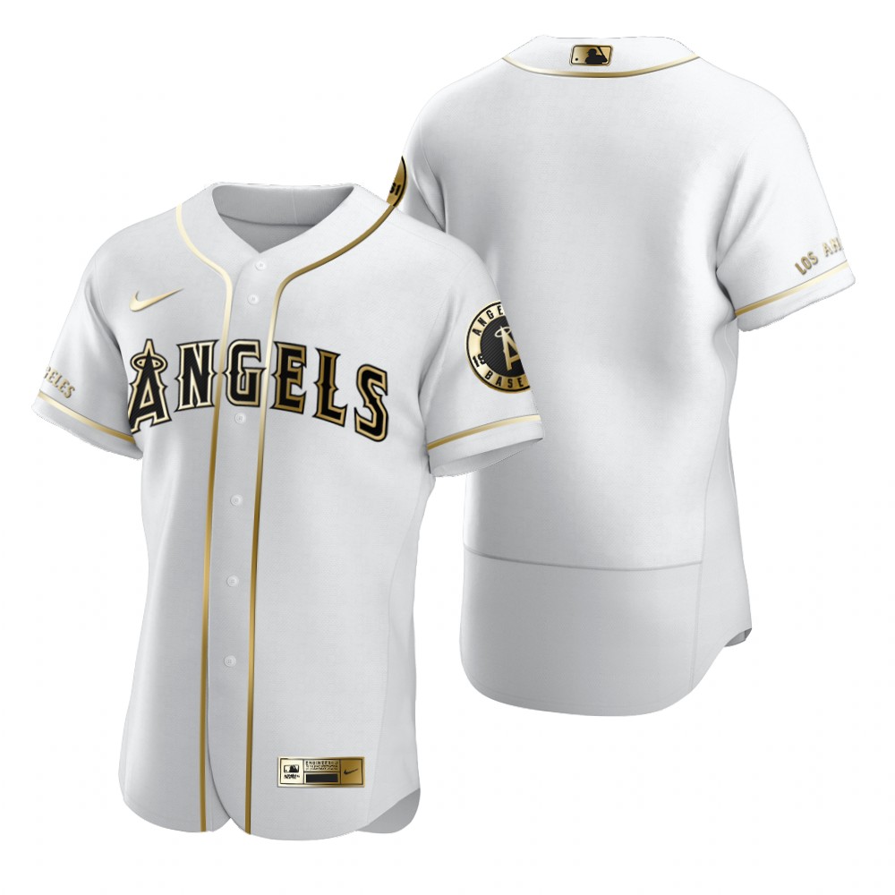Los Angeles Angels Blank White Nike Men's Authentic Golden Edition MLB Jersey Los Angeles Angels Blank White Nike Men's Authentic Golden Edition MLB Jersey
