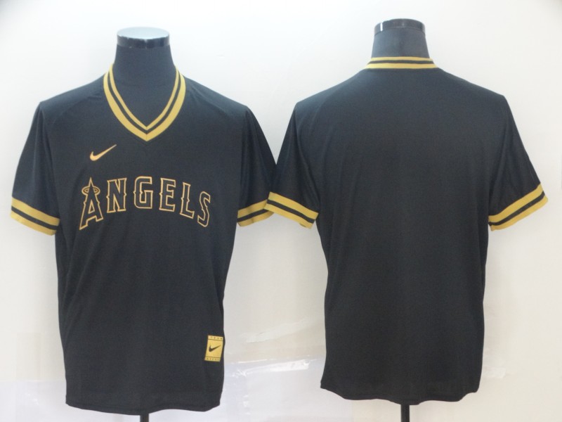 Angels Blank Black Gold Nike Cooperstown Collection Legend V Neck Jersey Angels Blank Black Gold Nike Cooperstown Collection Legend V Neck Jersey