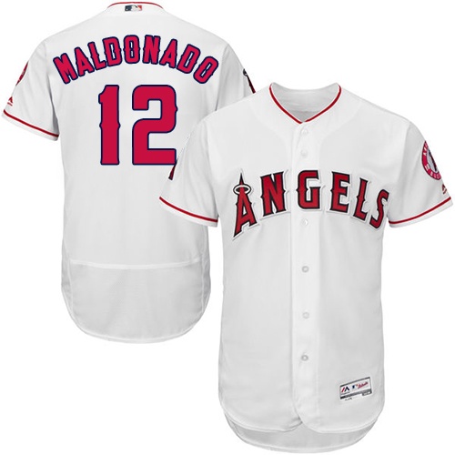 Angels of Anaheim #12 Martin Maldonado White Flexbase Authentic Collection Stitched Baseball Jersey Angels of Anaheim #12 Martin Maldonado White Flexbase Authentic Collection Stitched Baseball Jersey