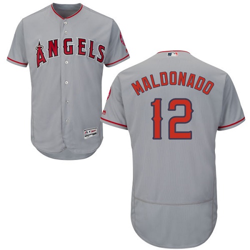 Angels of Anaheim #12 Martin Maldonado Grey Flexbase Authentic Collection Stitched Baseball Jersey Angels of Anaheim #12 Martin Maldonado Grey Flexbase Authentic Collection Stitched Baseball Jersey