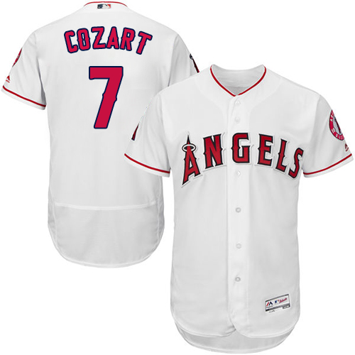 Angels of Anaheim #7 Zack Cozart White Flexbase Authentic Collection Stitched MLB Jersey Angels of Anaheim #7 Zack Cozart White Flexbase Authentic Collection Stitched MLB Jersey