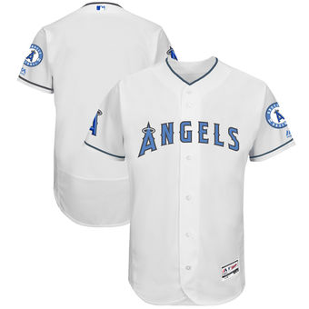 Men's Los Angeles Angels of Anaheim Majestic White Father's Day FlexBase Team Jersey Men's Los Angeles Angels of Anaheim Majestic White Father's Day FlexBase Team Jersey