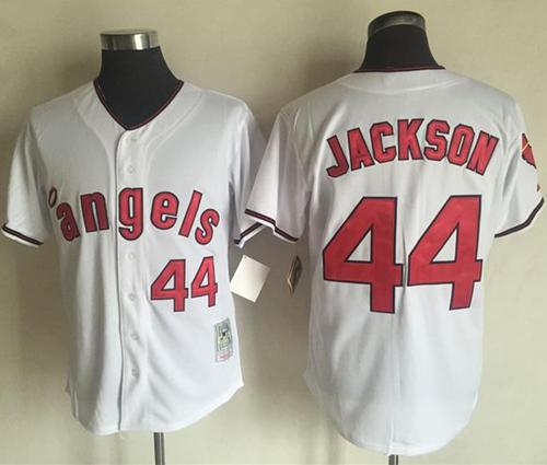 Mitchell and Ness Angels of Anaheim #44 Reggie Jackson White Stitched MLB Jersey Mitchell and Ness Angels of Anaheim #44 Reggie Jackson White Stitched MLB Jersey