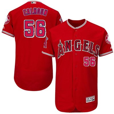 Angels of Anaheim #56 Kole Calhoun Red Flexbase Authentic Collection Stitched MLB Jersey Angels of Anaheim #56 Kole Calhoun Red Flexbase Authentic Collection Stitched MLB Jersey