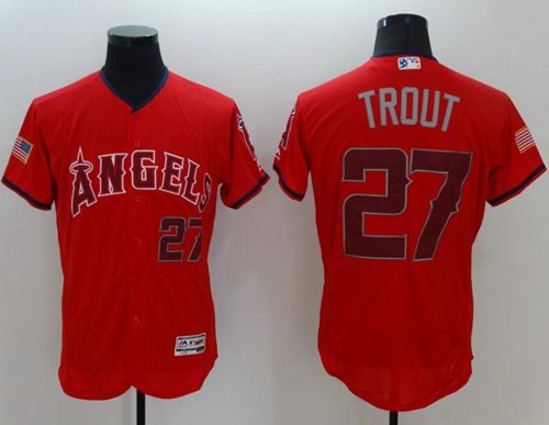 Angels of Anaheim #27 Mike Trout Red Fashion Stars & Stripes Flexbase Authentic Stitched MLB Jersey Angels of Anaheim #27 Mike Trout Red Fashion Stars & Stripes Flexbase Authentic Stitched MLB Jersey