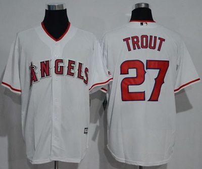 Angels of Anaheim #27 Mike Trout White New Cool Base Stitched MLB Jersey Angels of Anaheim #27 Mike Trout White New Cool Base Stitched MLB Jersey