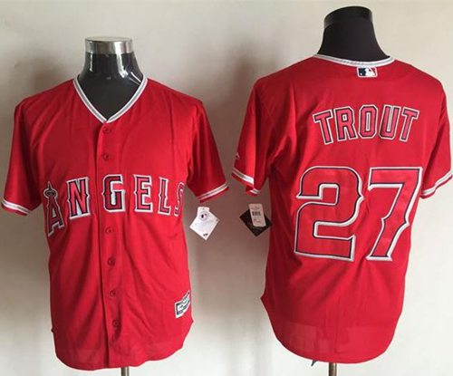 Angels of Anaheim #27 Mike Trout Red New Cool Base Stitched MLB Jersey Angels of Anaheim #27 Mike Trout Red New Cool Base Stitched MLB Jersey