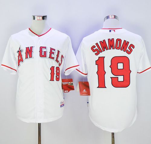 Angels of Anaheim #19 Andrelton Simmons White Cool Base Stitched MLB Jersey Angels of Anaheim #19 Andrelton Simmons White Cool Base Stitched MLB Jersey
