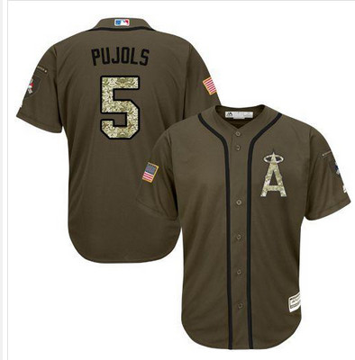Angels of Anaheim #5 Albert Pujols Green Salute to Service Stitched MLB Jersey Angels of Anaheim #5 Albert Pujols Green Salute to Service Stitched MLB Jersey