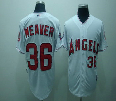 Los Angeles Angels 36 Jered Weaver White Jerseys Cool base Stitched MLB Jersey Los Angeles Angels 36 Jered Weaver White Jerseys Cool base Stitched MLB Jersey