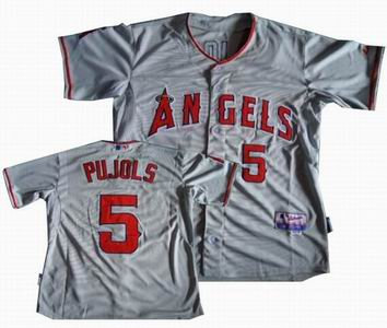 Los Angeles Angels 5 Albert Pujols grey Cool Base Jersey Los Angeles Angels 5 Albert Pujols grey Cool Base Jersey