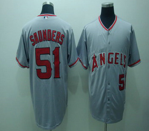 Los Angeles Angels 51 Joe Saunders Grey Jerseys Los Angeles Angels 51 Joe Saunders Grey Jerseys