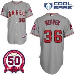 MLB Angels 36# Weaver grey cool base jerseys MLB Angels 36# Weaver grey cool base jerseys