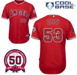 MLB Angels 53# Abreu red cool base jerseys MLB Angels 53# Abreu red cool base jerseys