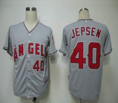 MLB Jerseys Los Angeles Angels 40 Jepsen Grey Cool
