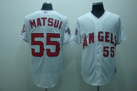 MLB Los Angeles Angels #55 Matsui white(cool base) MLB Los Angeles Angels #55 Matsui white(cool base)