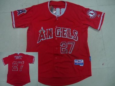 Los Angeles Angels 27 TROUT jersey red Los Angeles Angels 27 TROUT jersey red